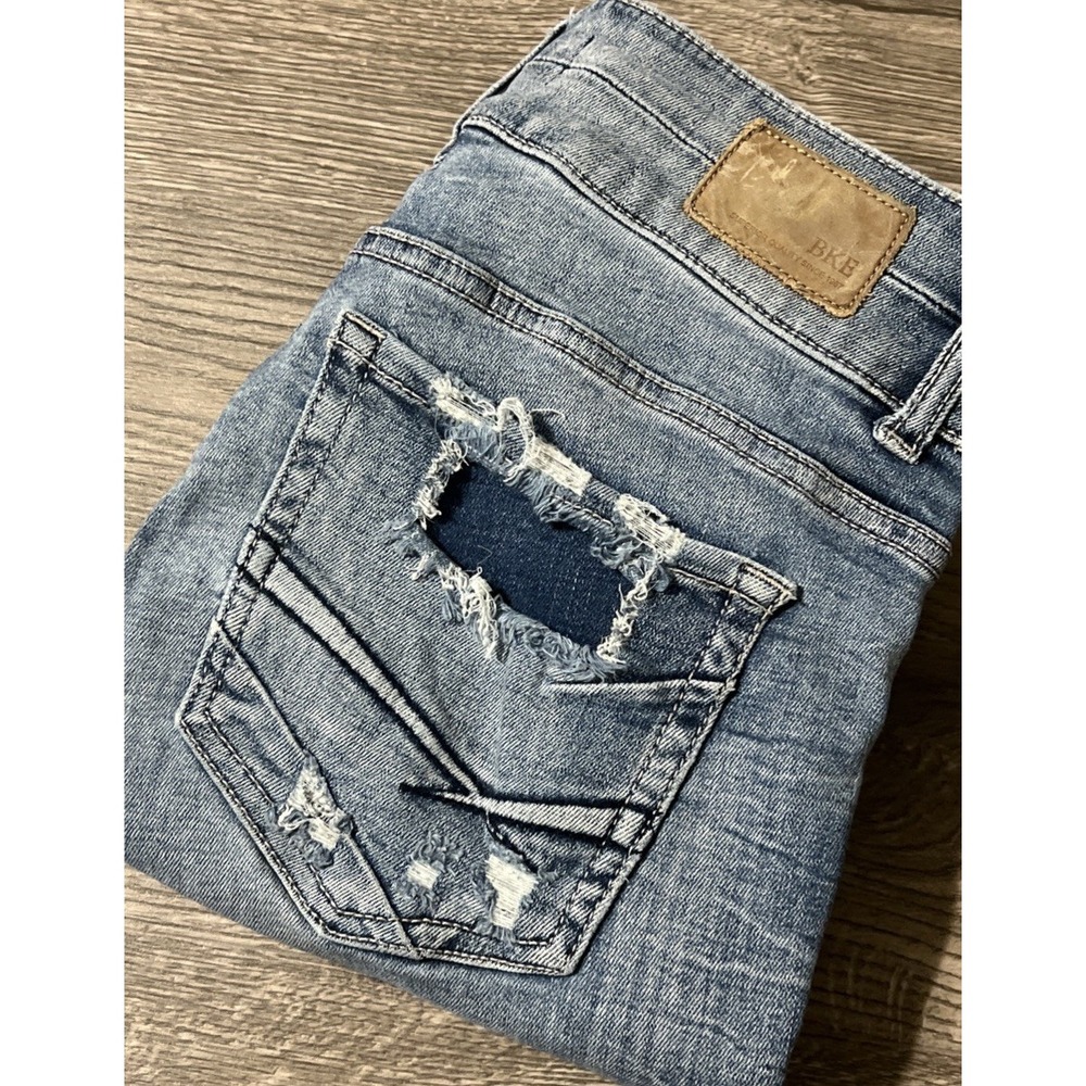 BKE Victoria Ankle Skinny Stretch Mid Rise Distressed Jeans Size 25 (28x27)